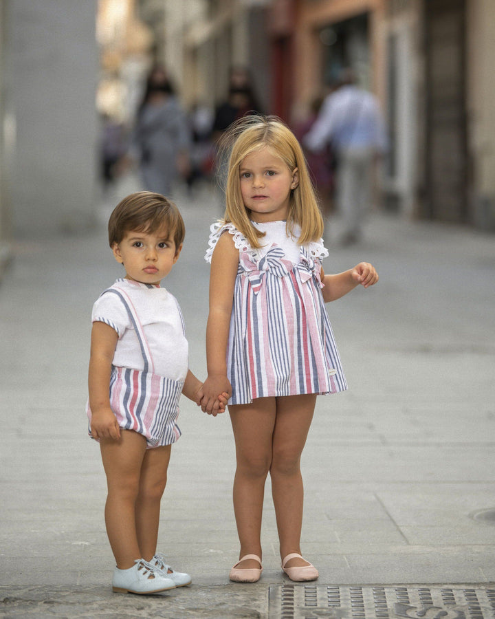 Cocote "Jasper" Navy & Red Striped Jam Pants & Shirt | Millie and John