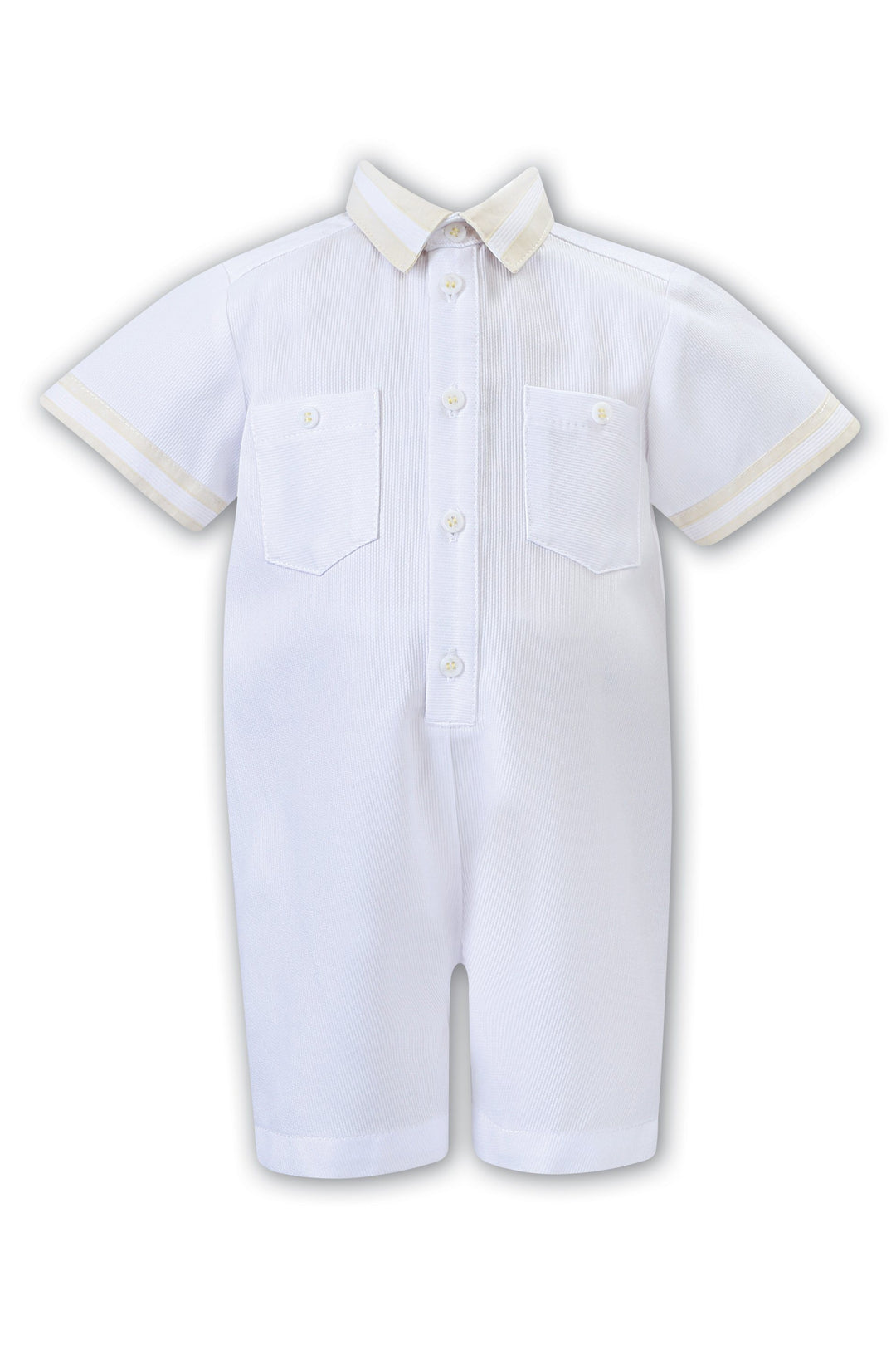 Dani "Jaxon" White & Lemon Polo Shirt Romper | Millie and John