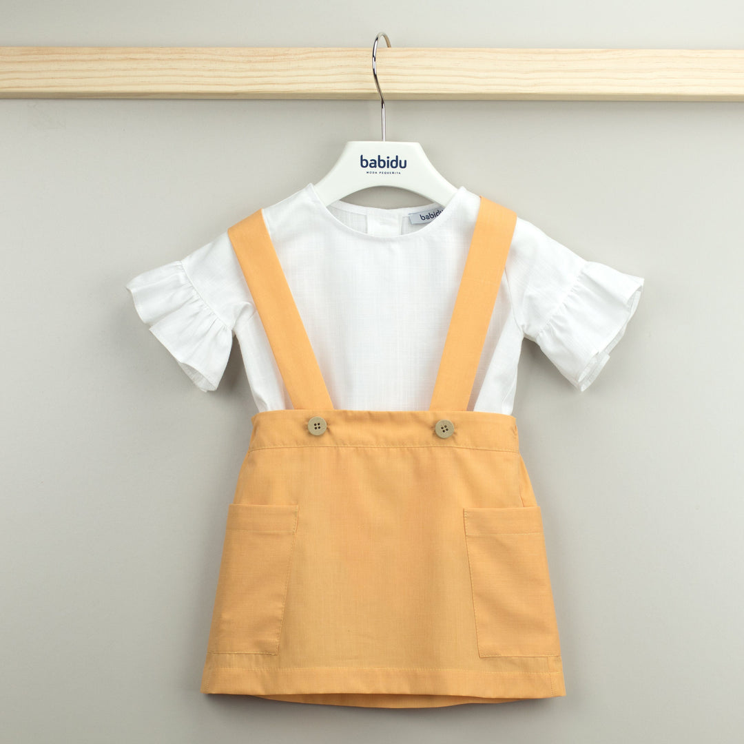 Babidu KHAKI & MUSTARD | Blouse & Pinafore Skirt | Millie and John