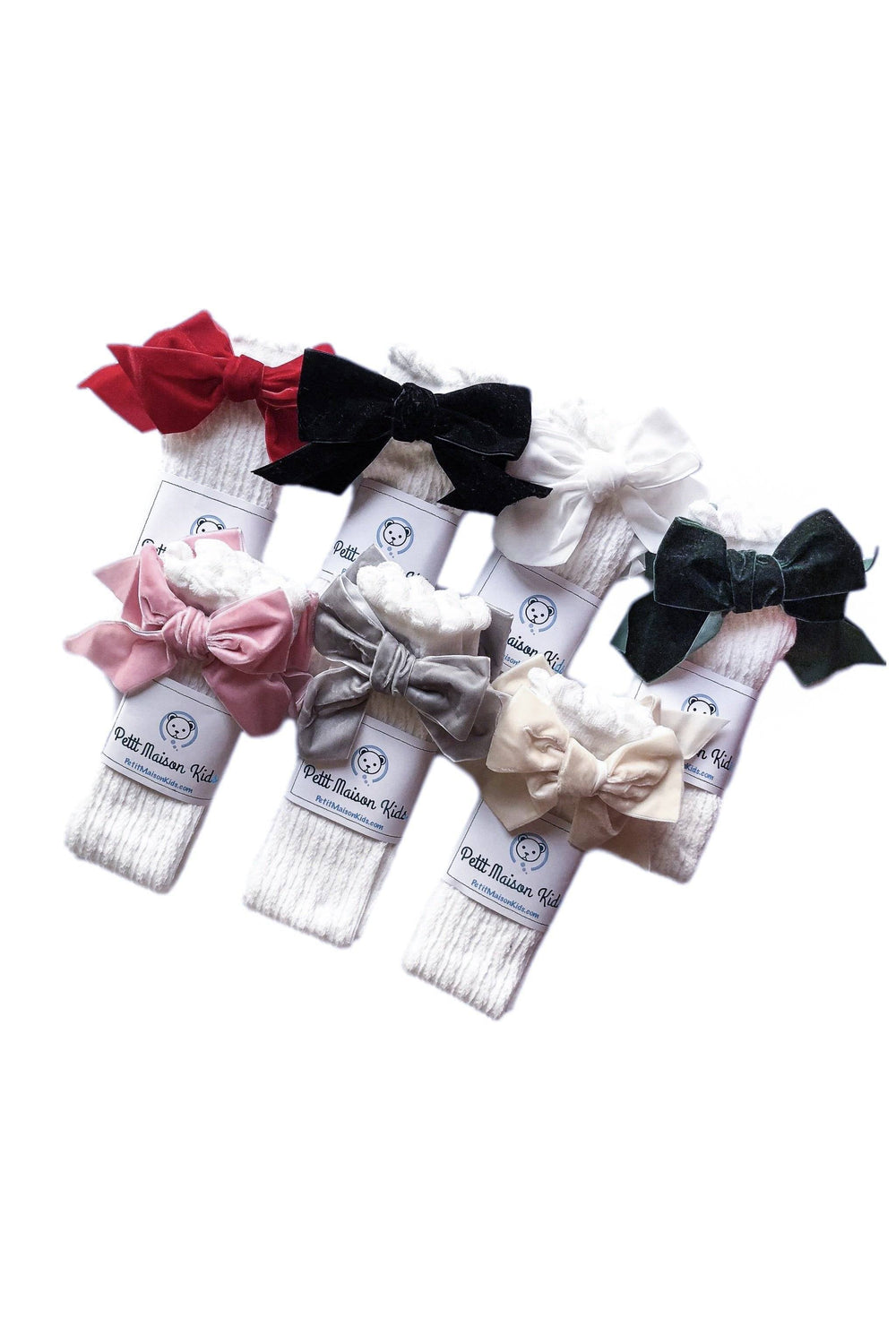 Petit Maison Knee High Velvet Bow Socks | Millie and John