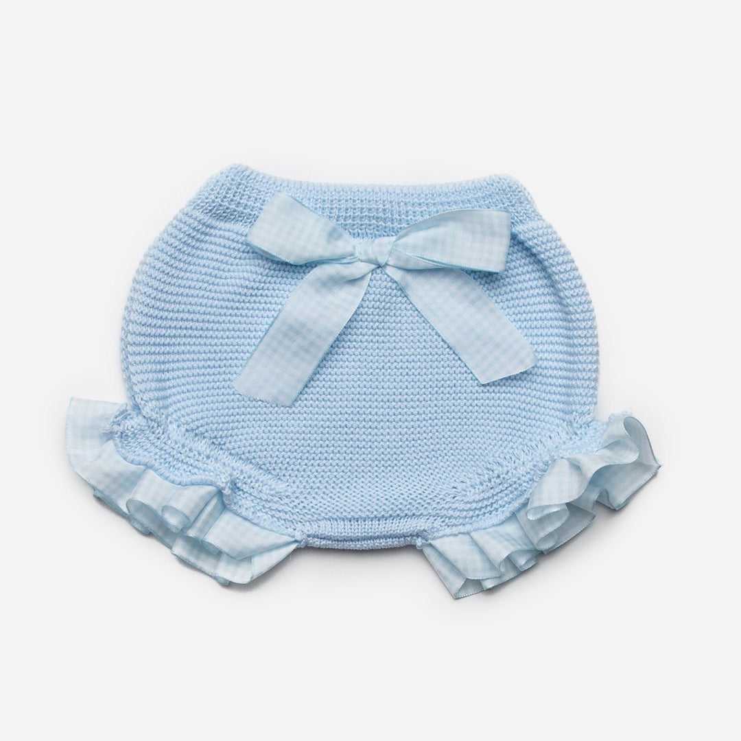 Juliana Knitted Gingham Bow Bloomers | Millie and John