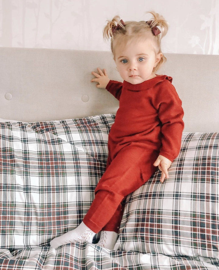 Wedoble Knitted Ruffle Collar Romper | Millie and John