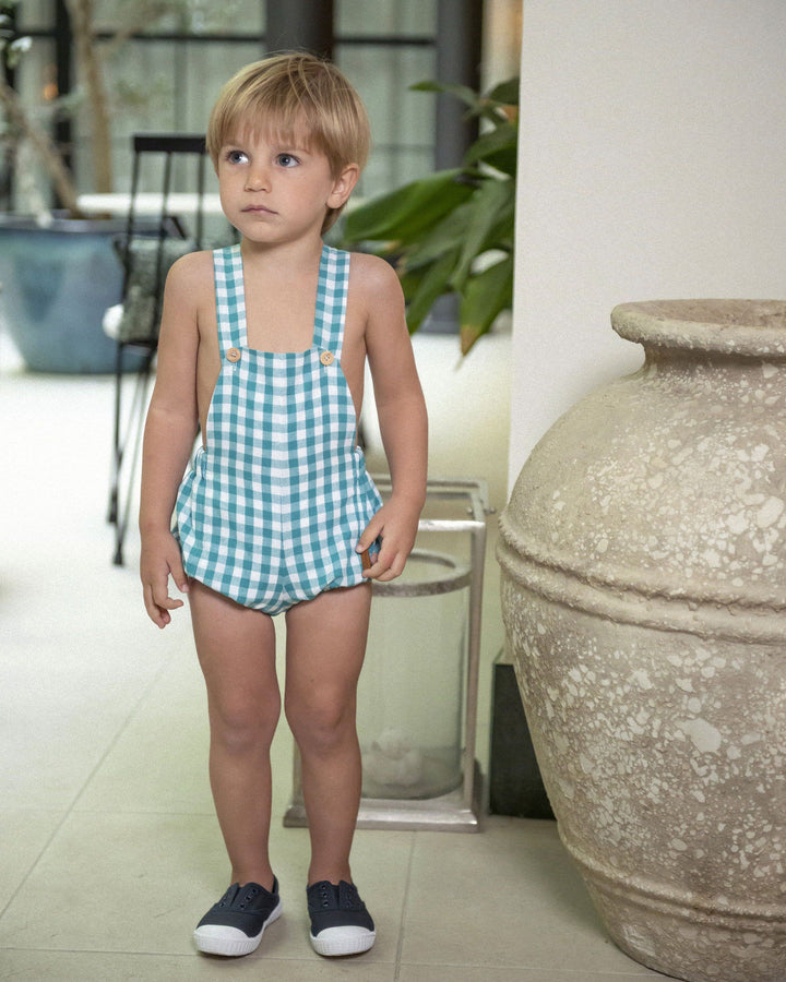 Cocote "Kojo" Gingham Dungarees | Millie and John