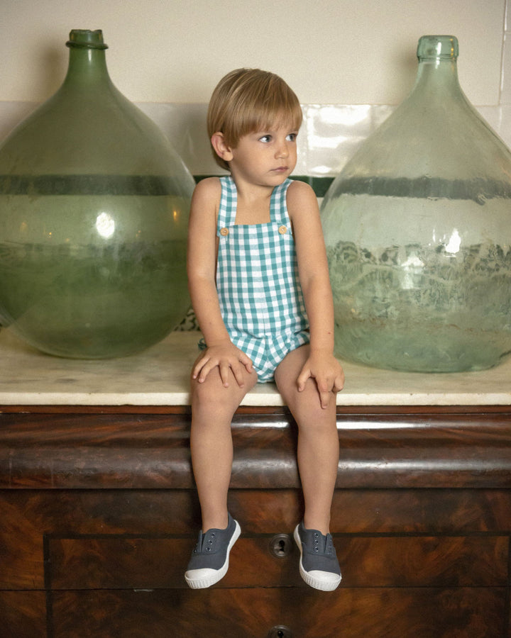Cocote "Kojo" Gingham Dungarees | Millie and John