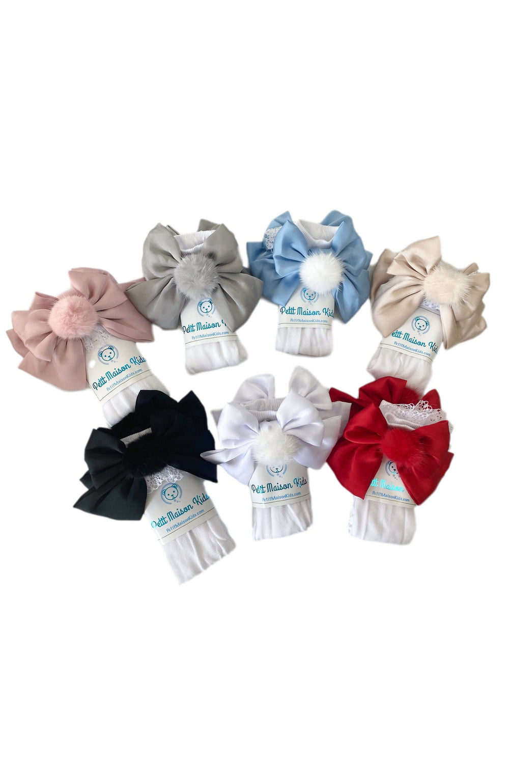 Petit Maison "Lana" Pom Pom Bow Socks | Millie and John