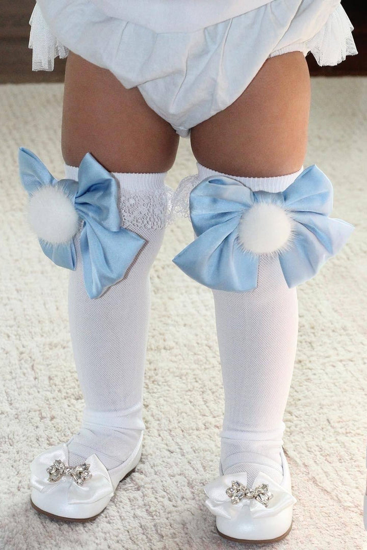 Petit Maison "Lana" Pom Pom Bow Socks | Millie and John