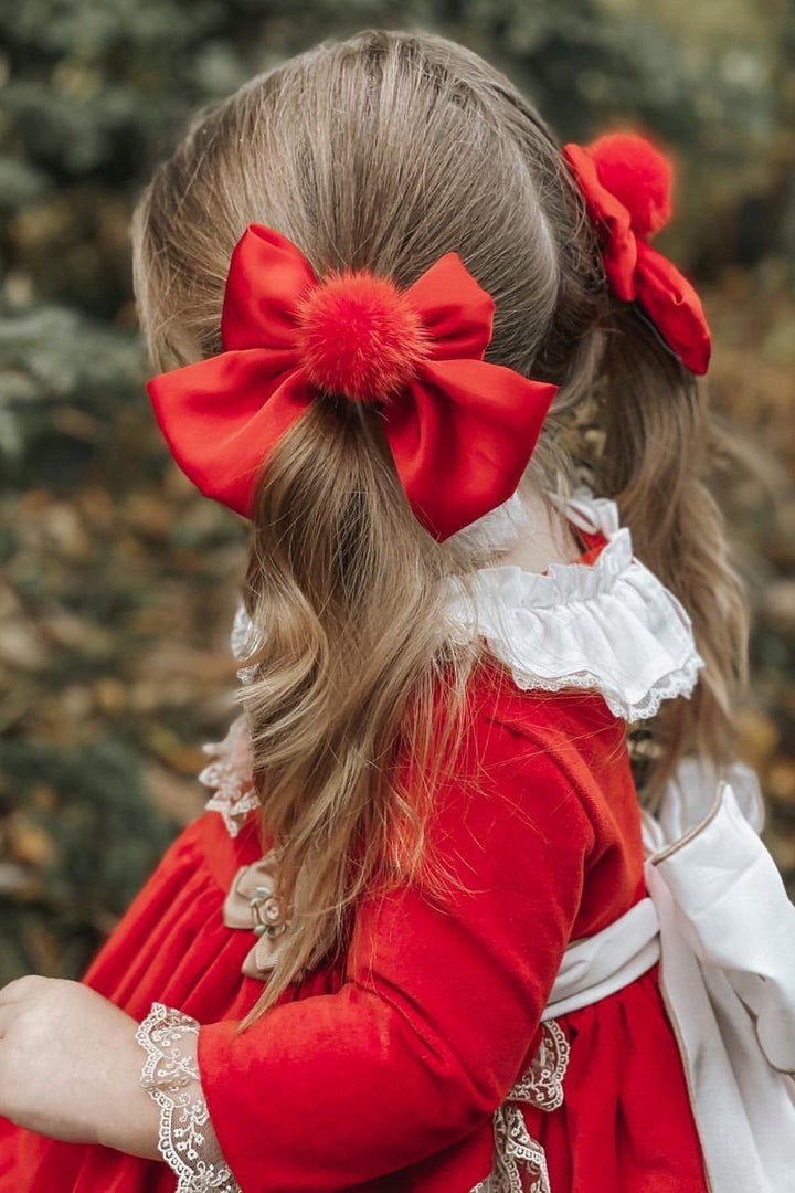 Petit Maison "Lana" Pom Pom Hair Bow | Millie and John