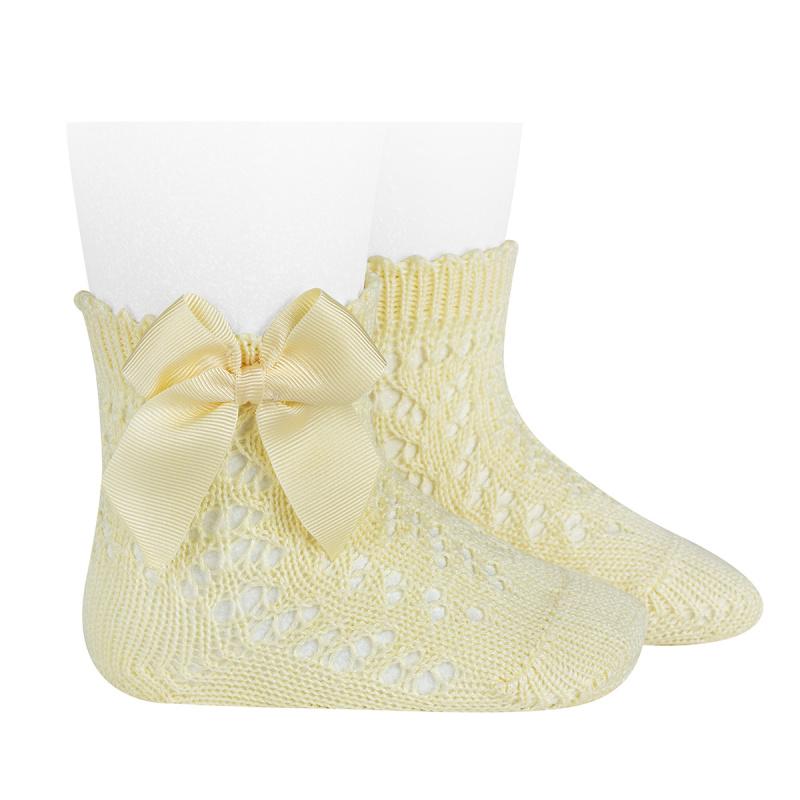 Condor Lemon Ankle Openwork Bow Socks | Millie and John