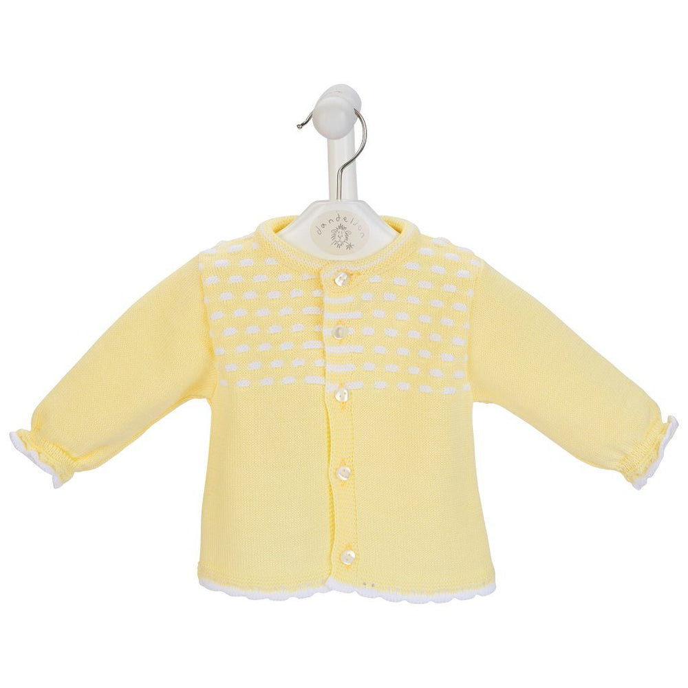 Dandelion Lemon Knitted Cardigan | Millie and John