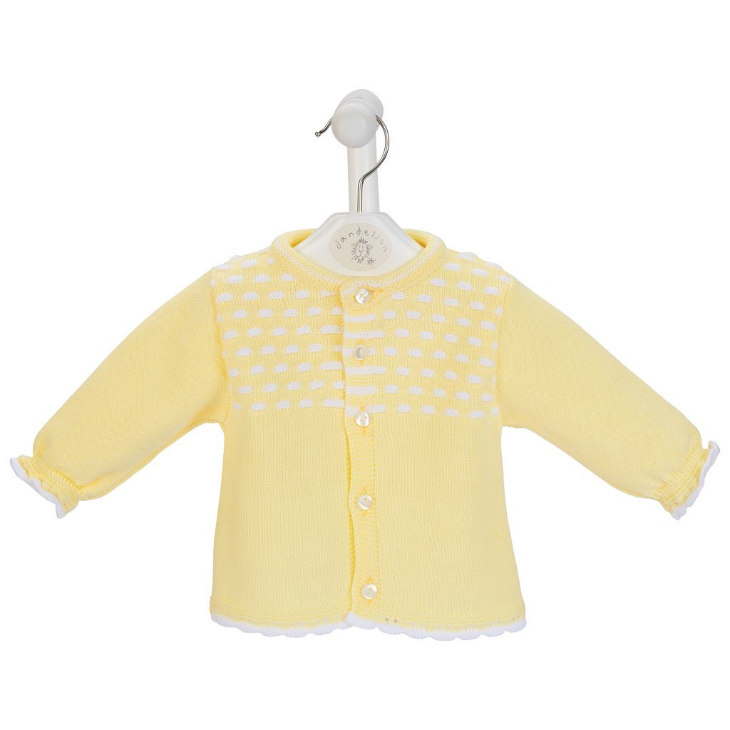 Dandelion Lemon Knitted Cardigan | Millie and John