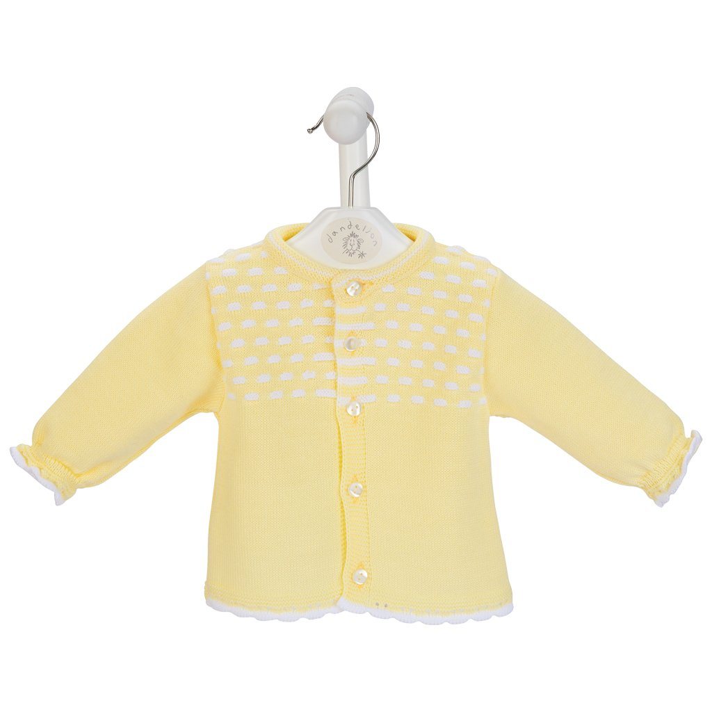 Dandelion Lemon Knitted Cardigan | Millie and John