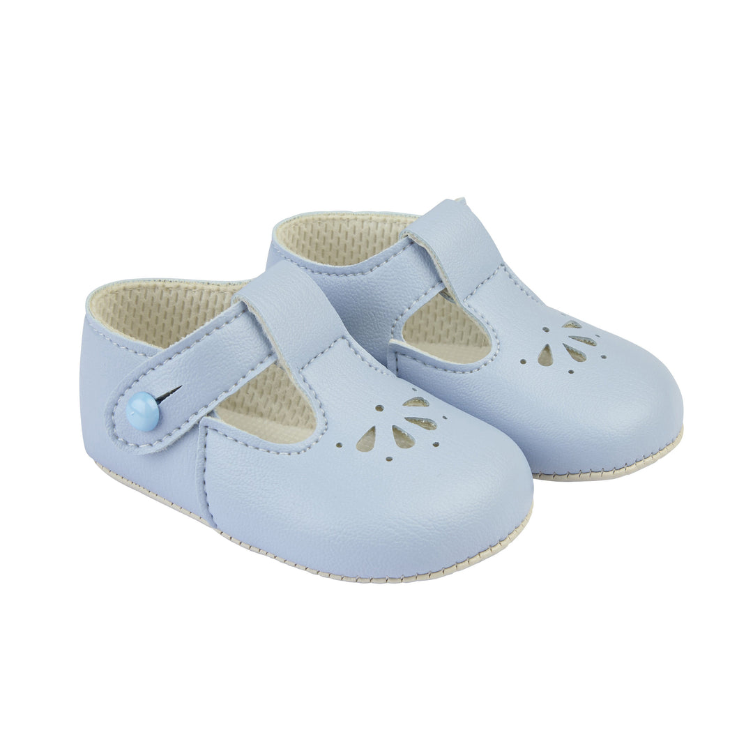 Baypods Light Blue Petal Punch T-Bar Shoes | Millie and John