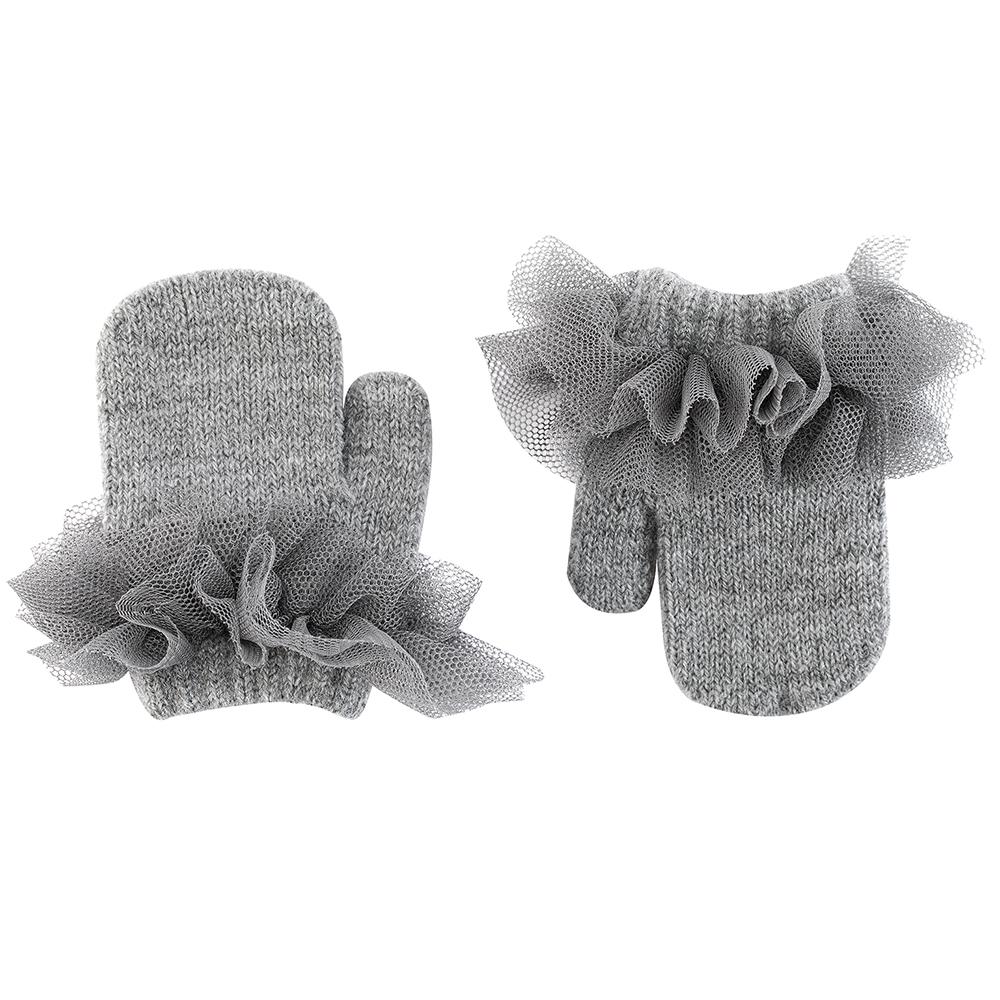 Condor Light Grey Tulle Mittens | Millie and John