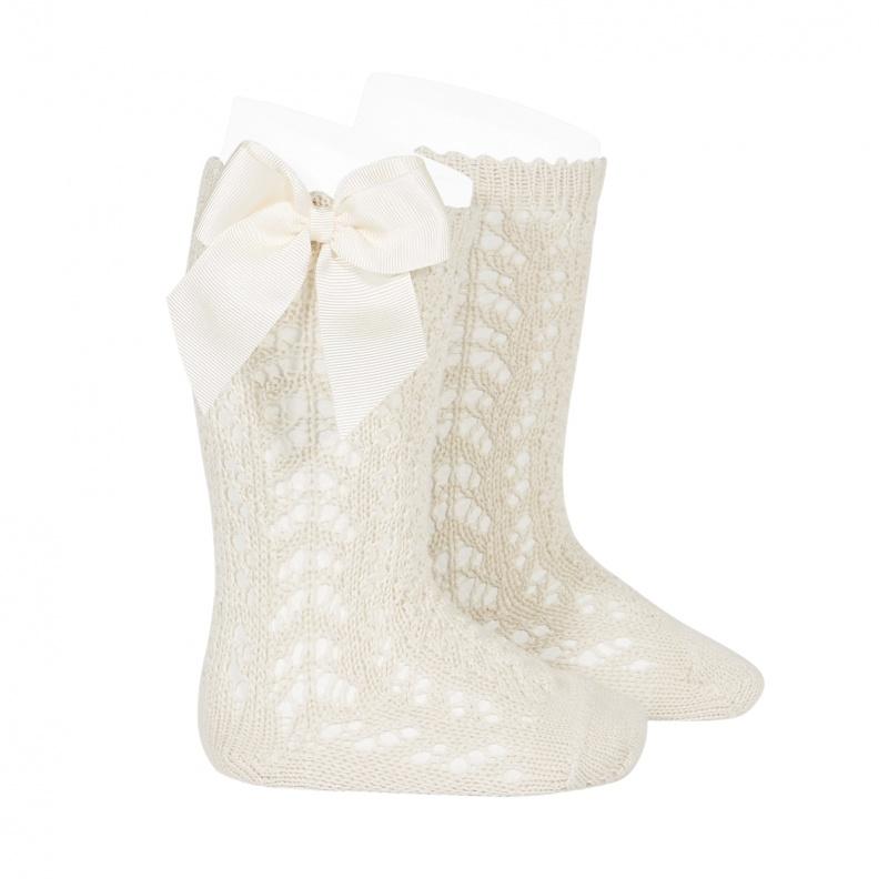 Condor Linen Lace Openwork Bow Socks | Millie and John