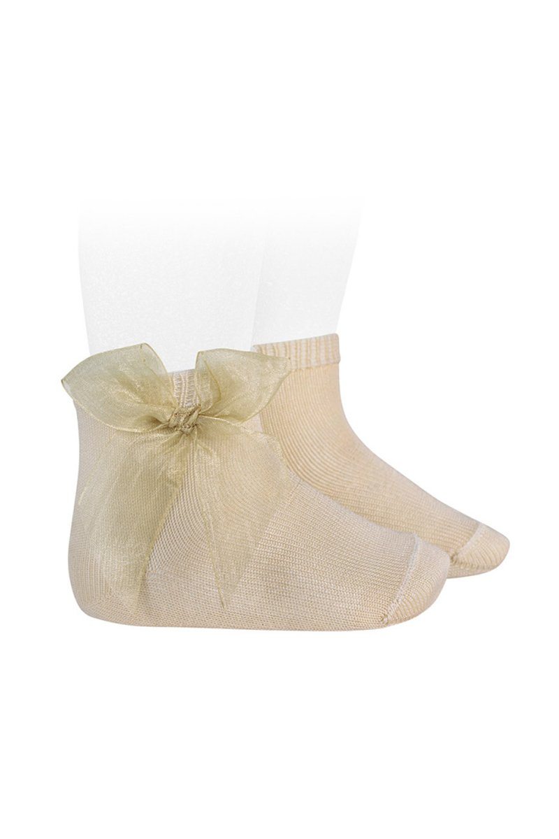 Condor Linen Tulle Bow Ankle Socks | Millie and John