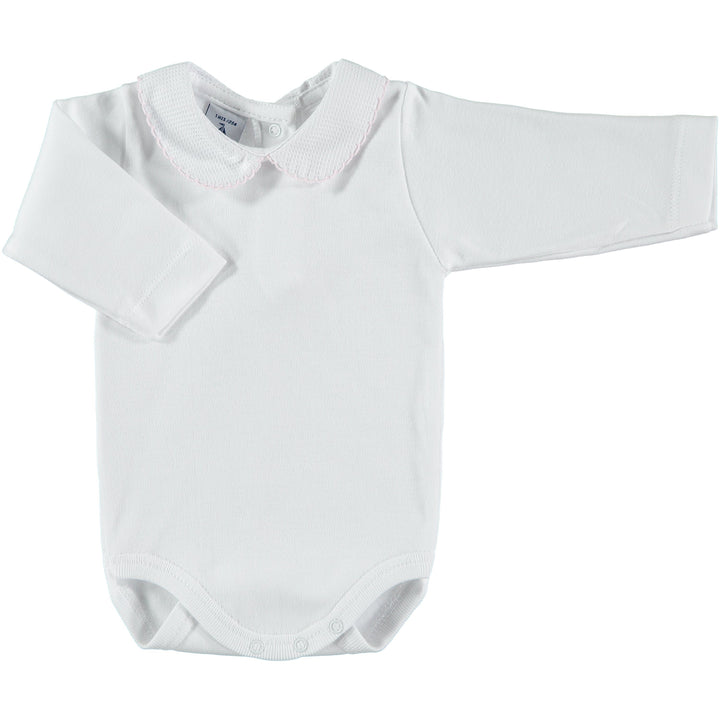 Babidu Long Sleeve Peter Pan Collar Bodysuit | Millie and John