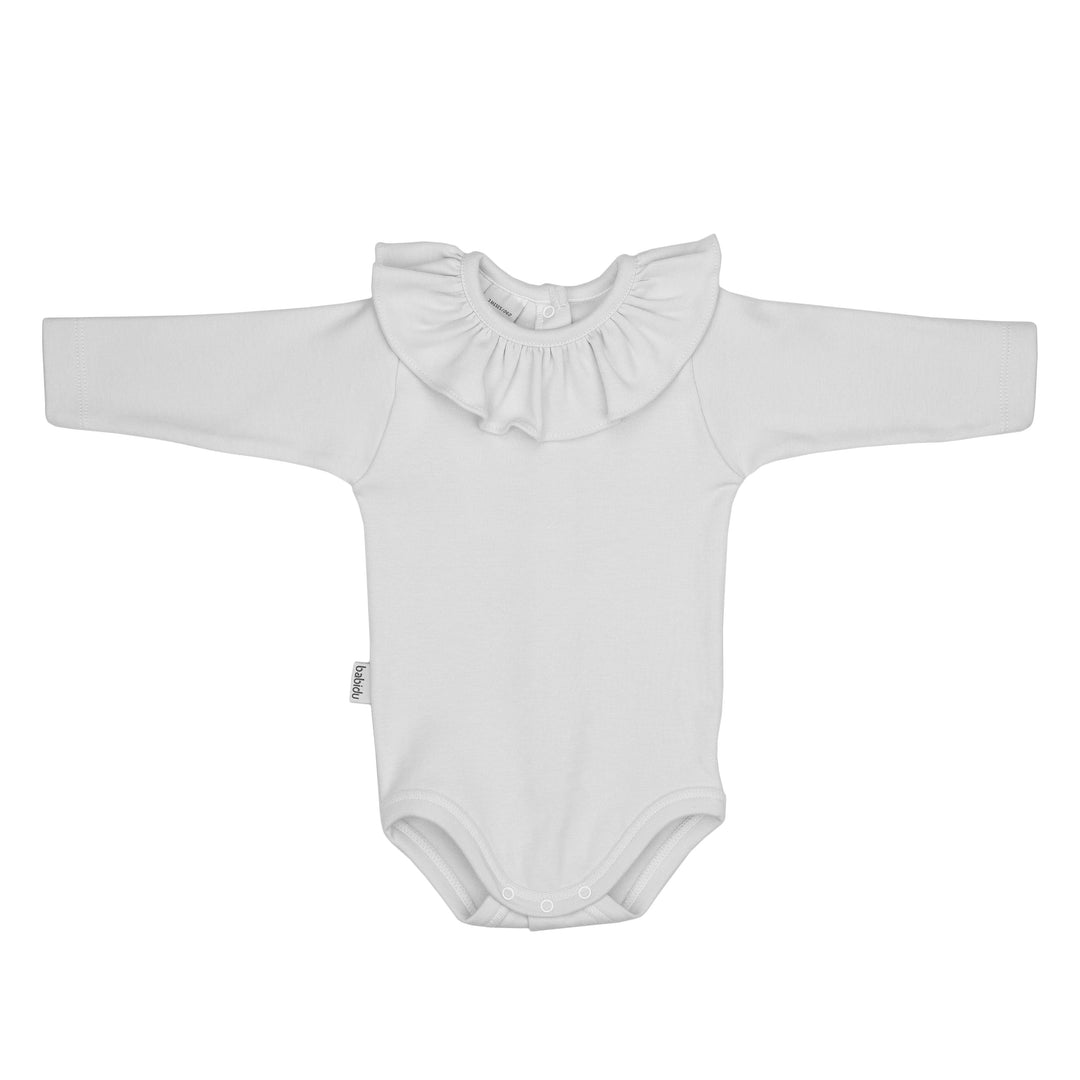 Babidu Long Sleeve Ruffle Collar Bodysuit | Millie and John