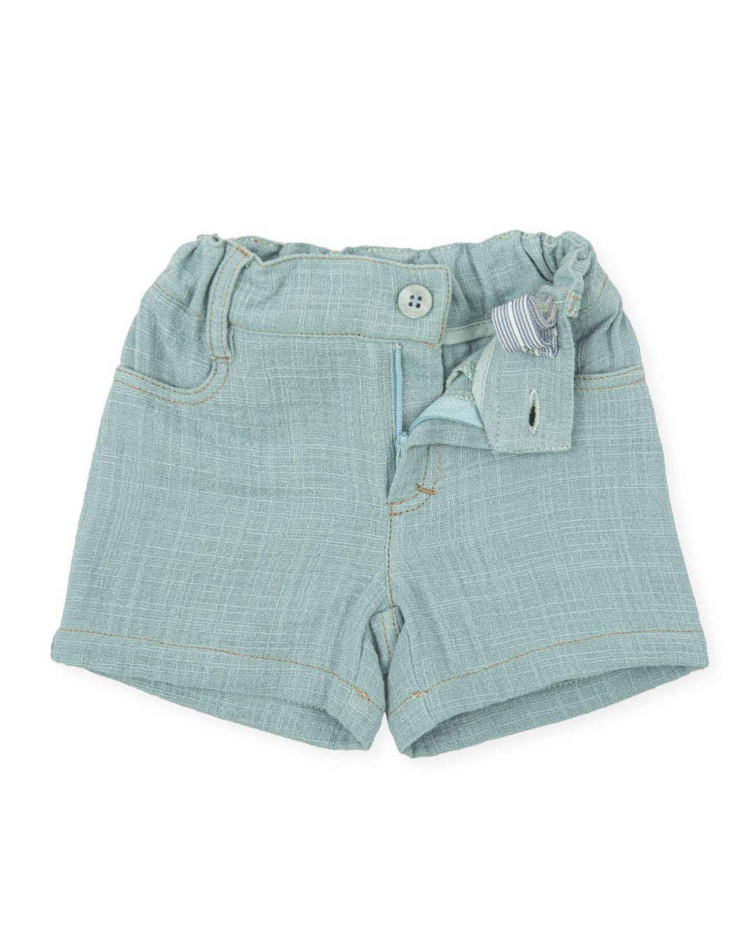 Tutto Piccolo "Luan" Yellow Shirt & Sage Green Shorts | Millie and John