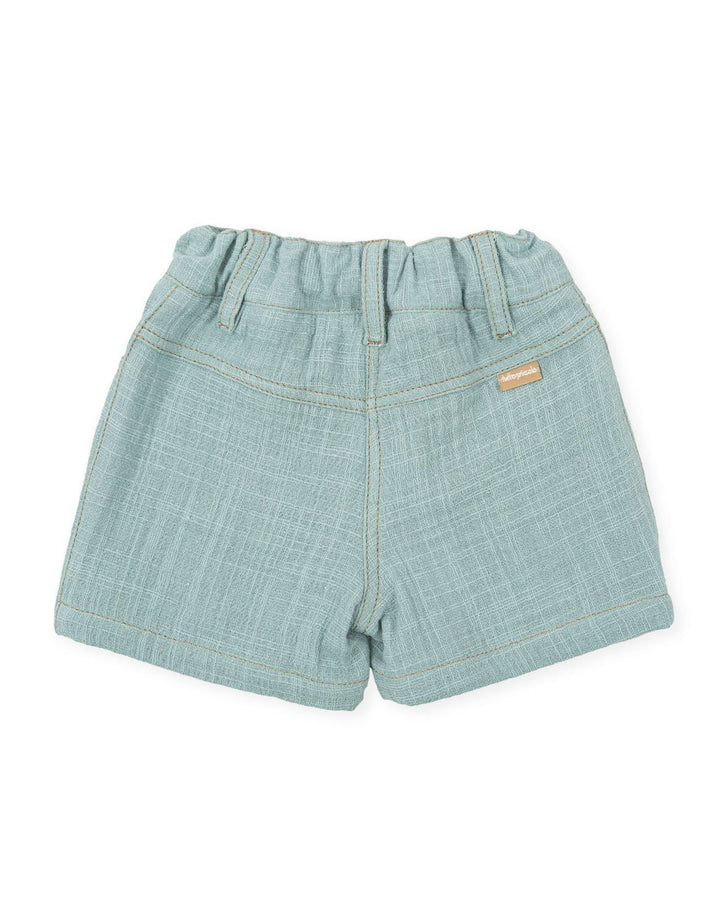 Tutto Piccolo "Luan" Yellow Shirt & Sage Green Shorts | Millie and John