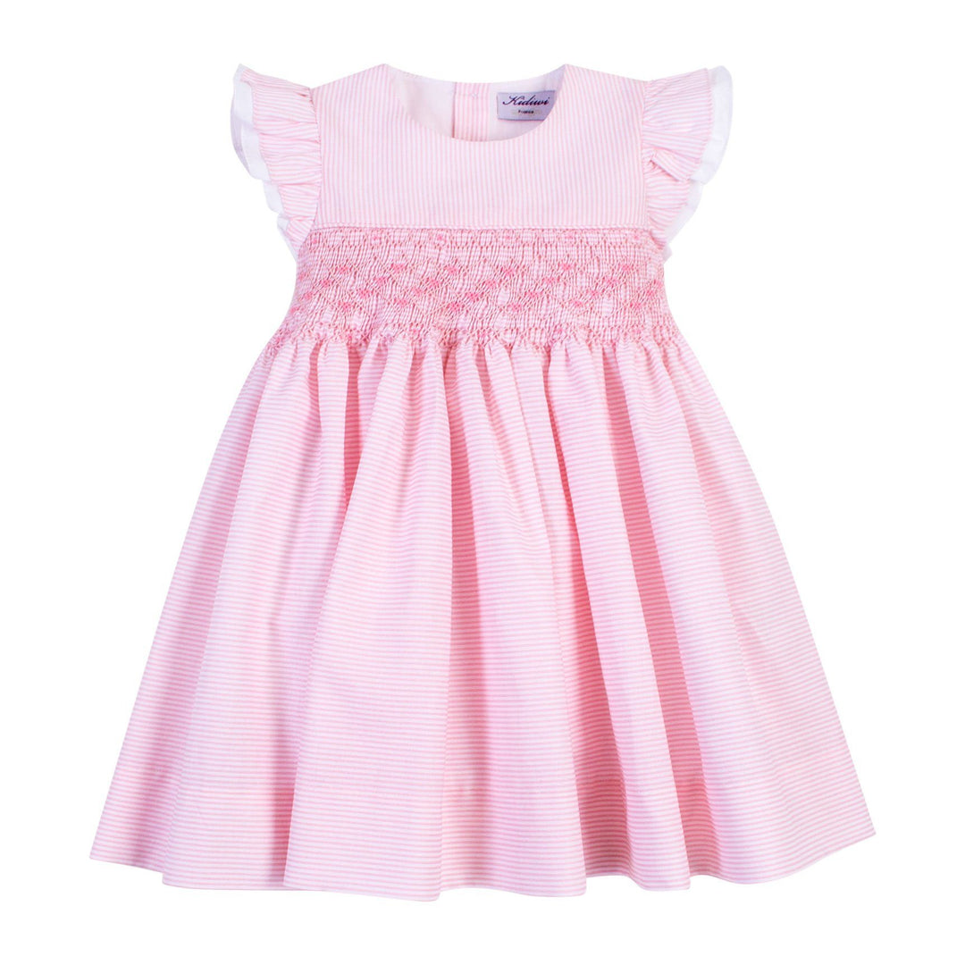 Kidiwi "Maeva" Pink Striped Smocked Dress | Millie and John