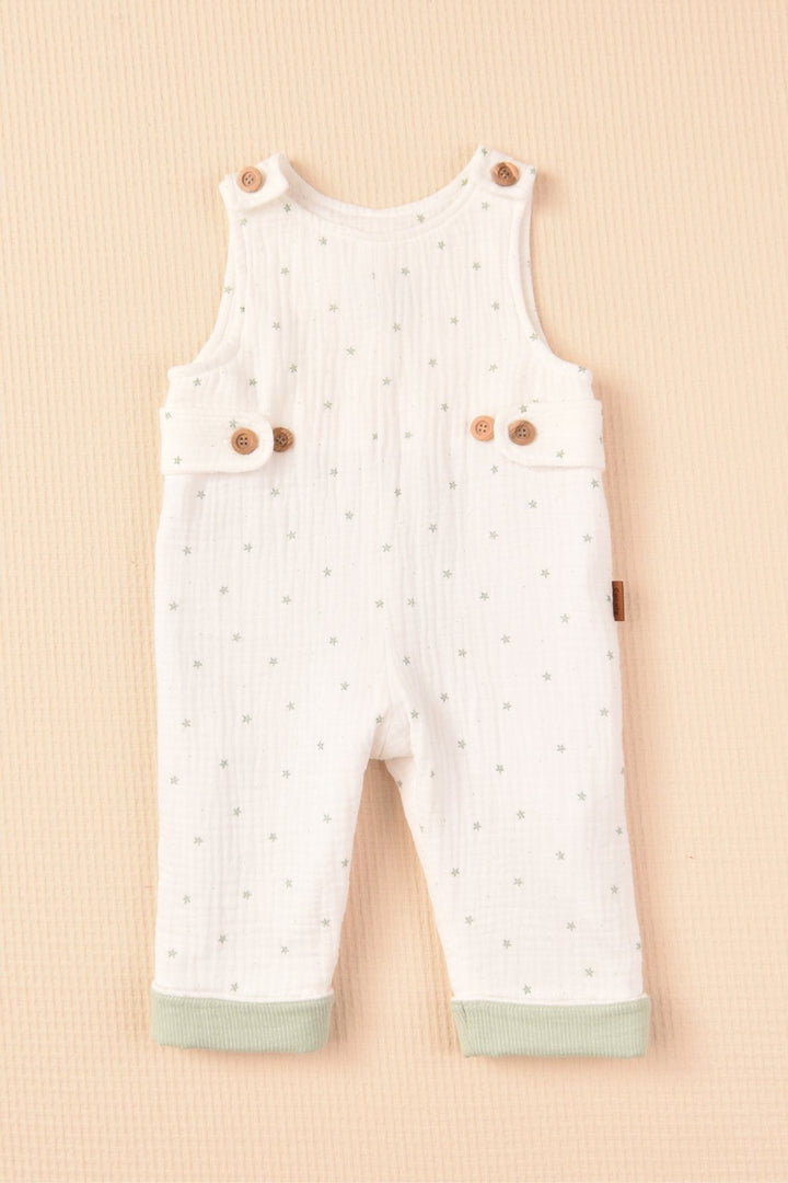 Cocote "Miguel" Sage Green Shirt & Star Print Dungarees | Millie and John