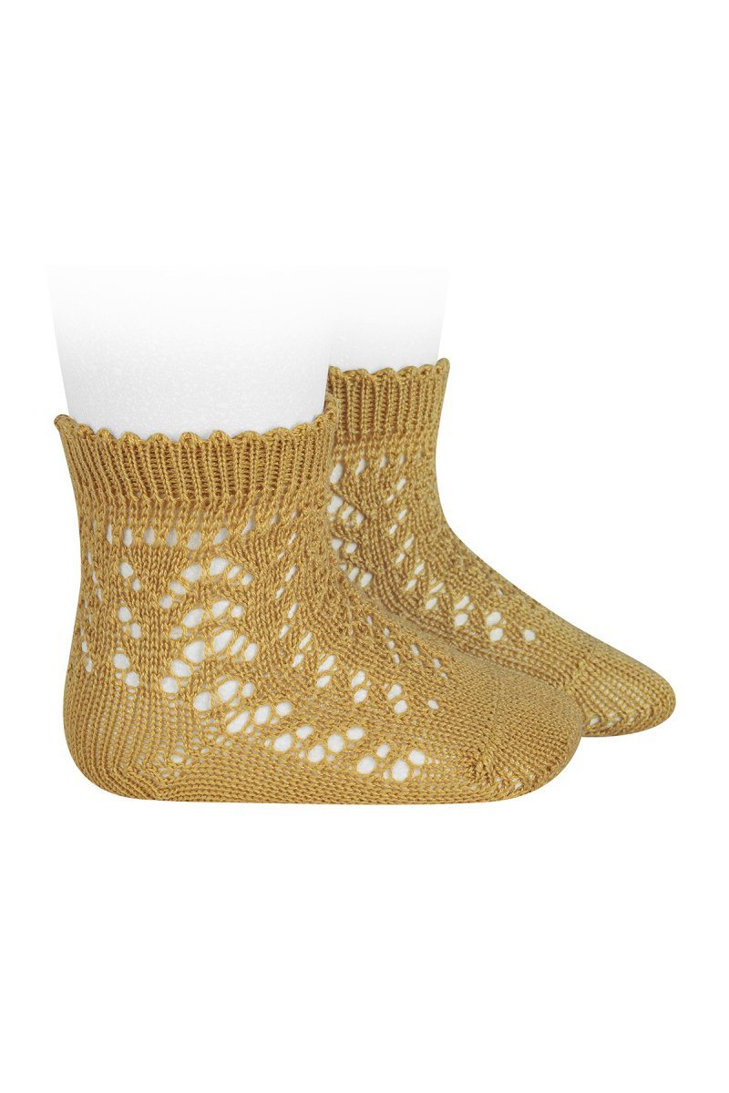 Condor Mustard Ankle Openwork Socks | Millie and John