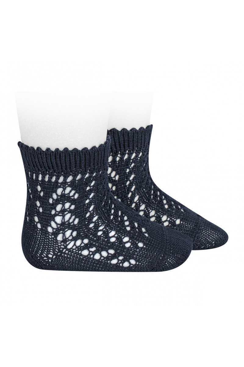 Condor Navy Ankle Openwork Socks | Millie and John