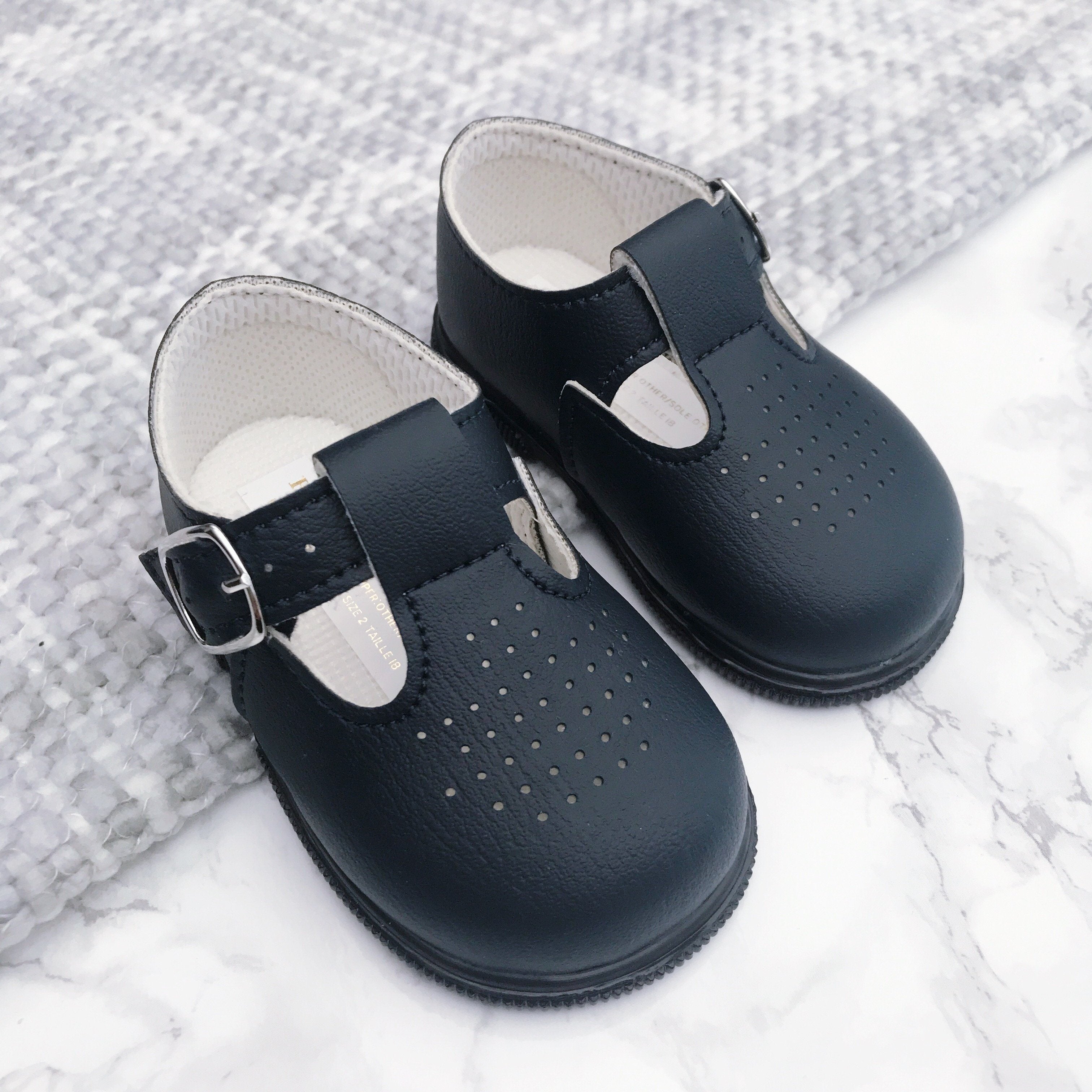 Baypod Baby Girls Pink Patent T-Bar Sandals – Hard Sole, Walking Shoes, UK 2-6, Made In UK