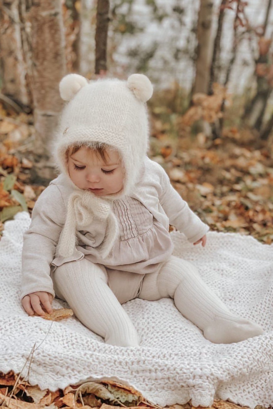 Petit Maison Oatmeal Cashmere Teddy Hat | Millie and John