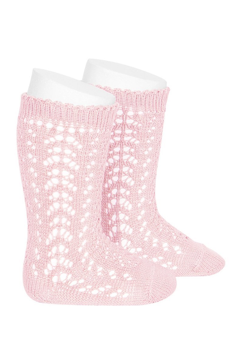 Condor Pink Knee High Openwork Socks | Millie and John