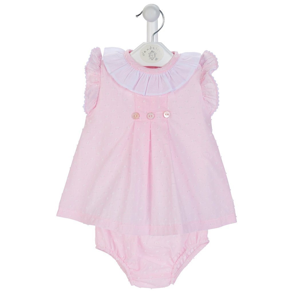 Dandelion Pink Plumeti Dot Dress & Knickers | Millie and John