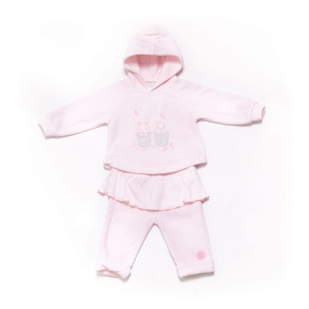 Dandelion Pink Velour Hooded Tracksuit | Millie and John