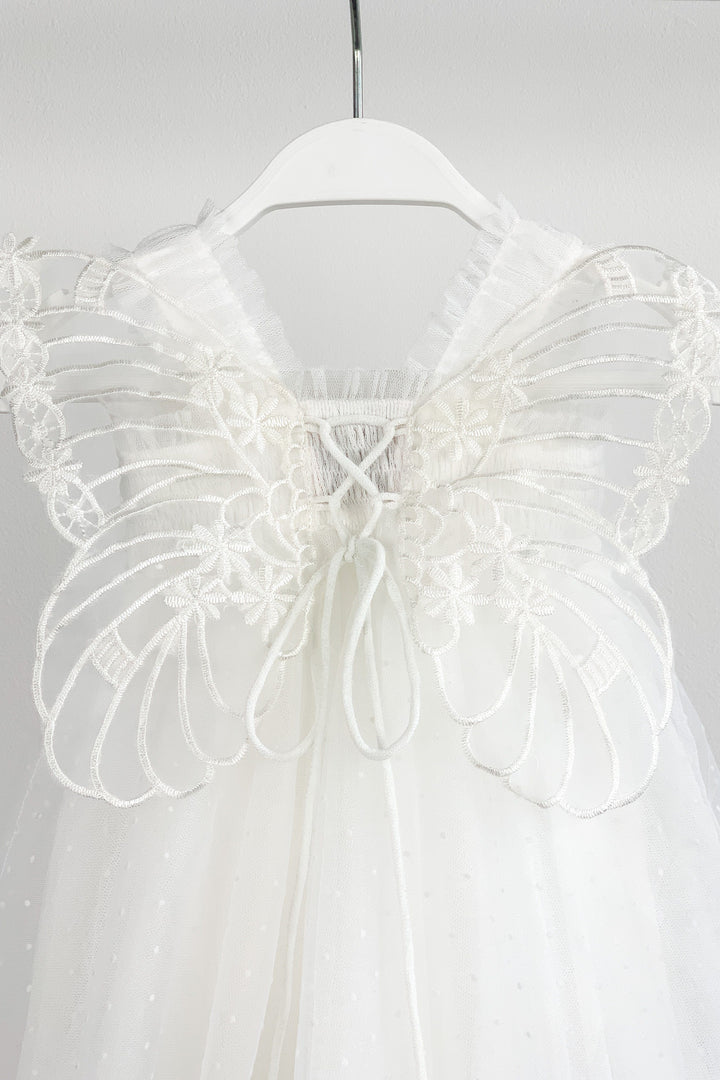 Luna Luna "Pippy" White Plumeti Dot Fairy Wing Dress | Millie and John