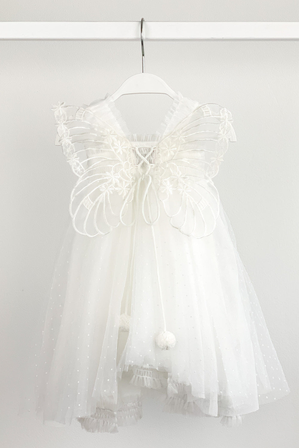 Luna Luna "Pippy" White Plumeti Dot Fairy Wing Dress | Millie and John