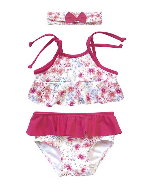 Calamaro "Posey" Fuchsia Floral Bikini | Millie and John