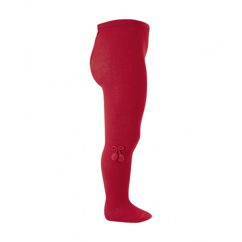 Condor Red Pom Pom Tights | Millie and John