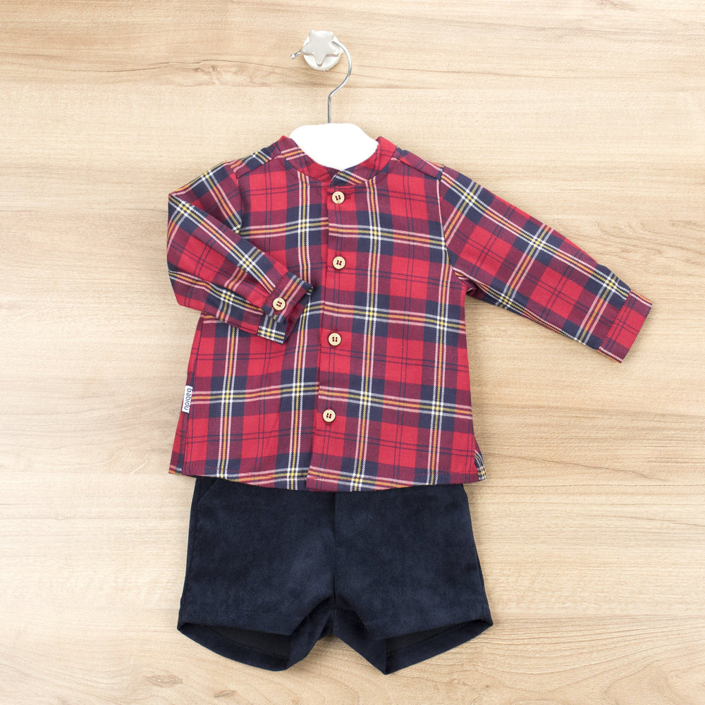 Babidu Red Tartan Shirt & Shorts | Millie and John