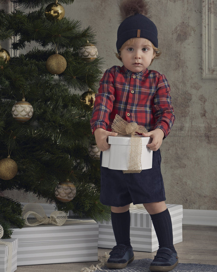Babidu Red Tartan Shirt & Shorts | Millie and John