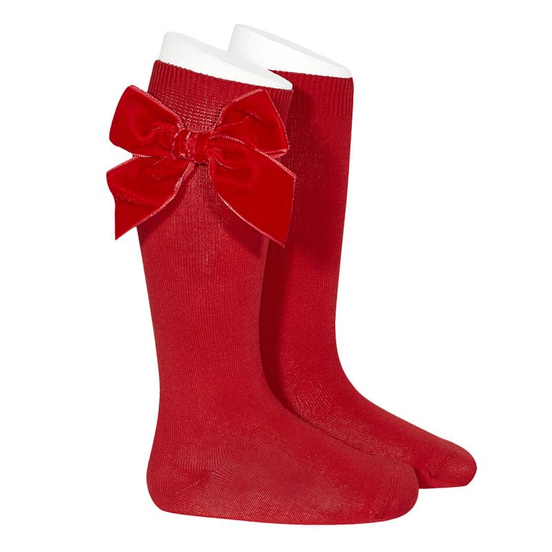 Condor Red Velvet Bow Socks | Millie and John