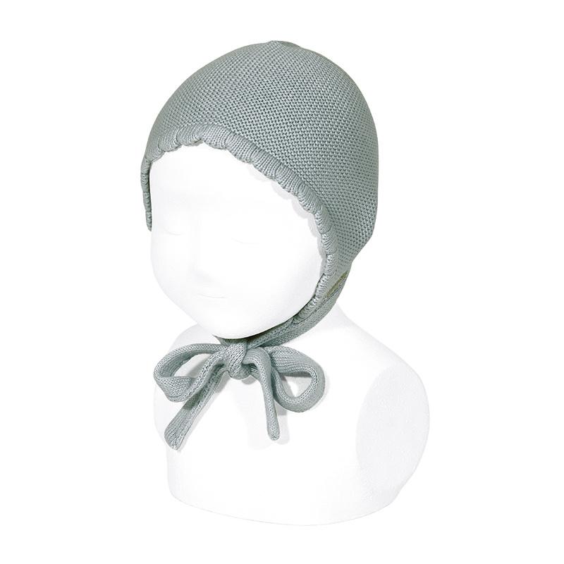 Condor Sage Green Garter Stitch Bonnet | Millie and John