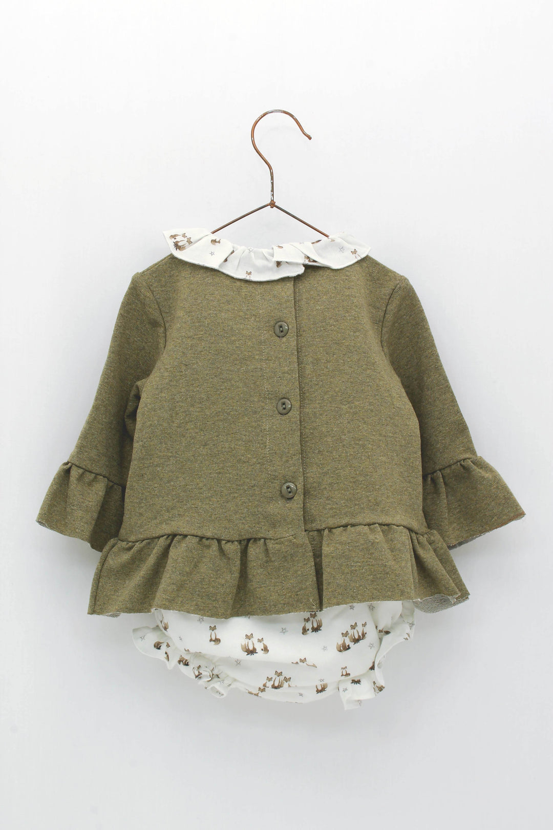 Foque "Sara" Khaki Fox Top & Bloomers | Millie and John