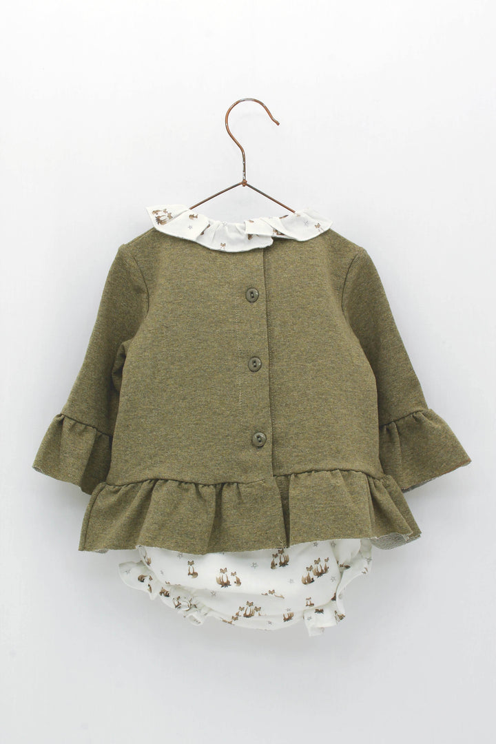Foque "Sara" Khaki Fox Top & Bloomers | Millie and John