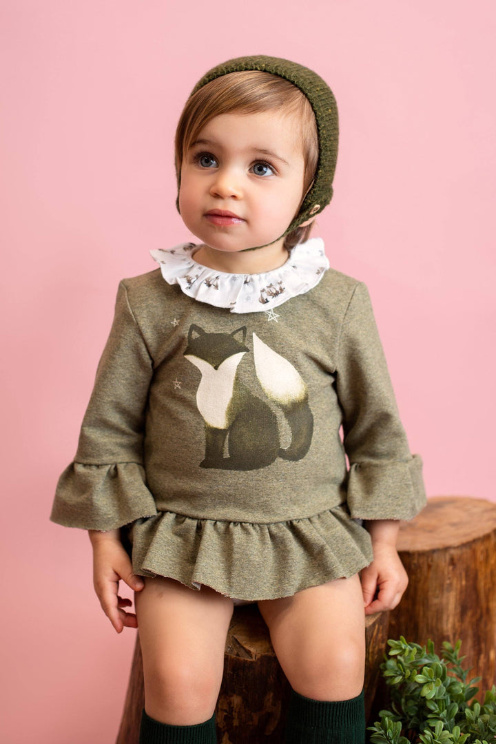 Foque "Sara" Khaki Fox Top & Bloomers | Millie and John