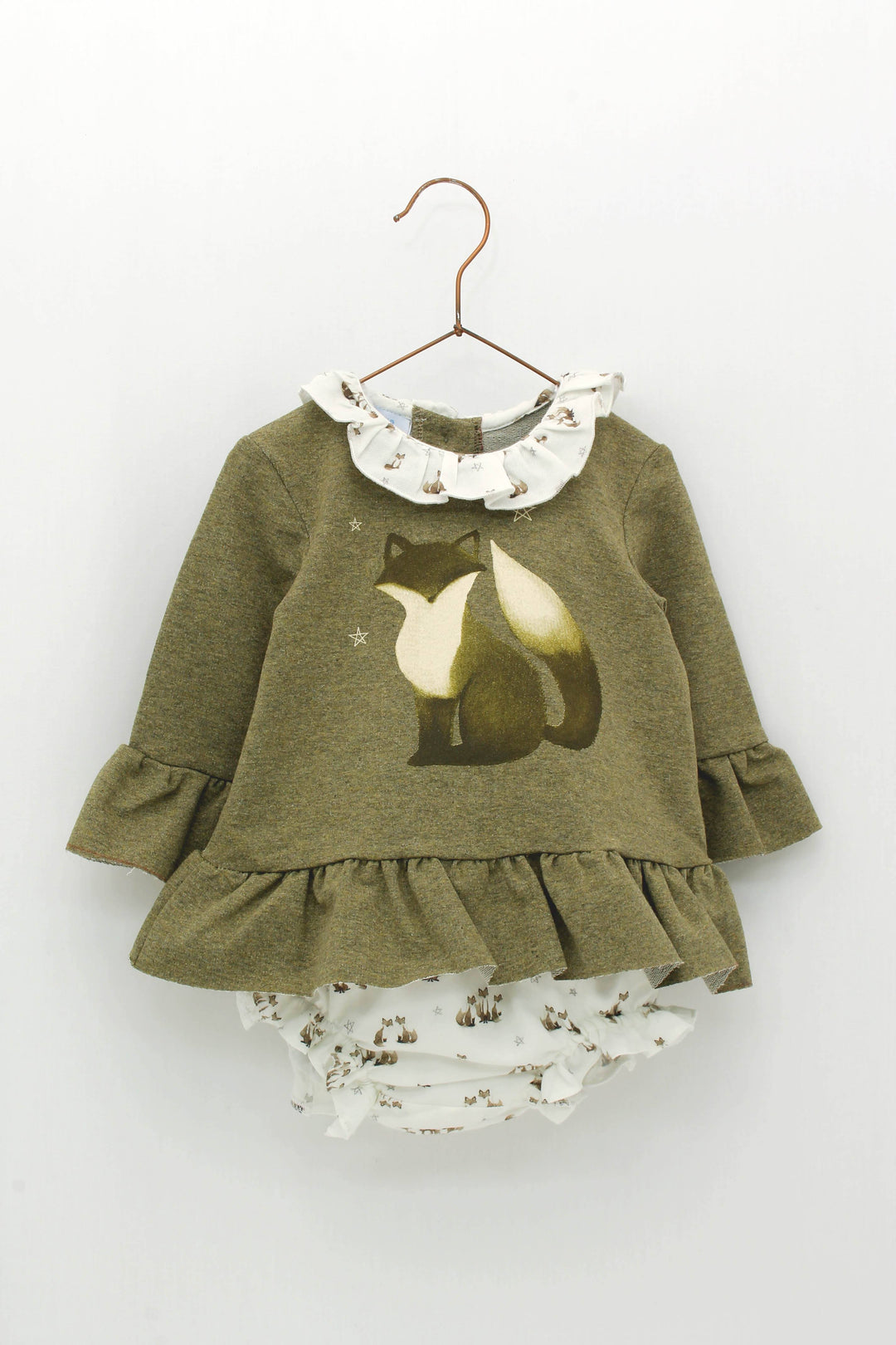 Foque "Sara" Khaki Fox Top & Bloomers | Millie and John
