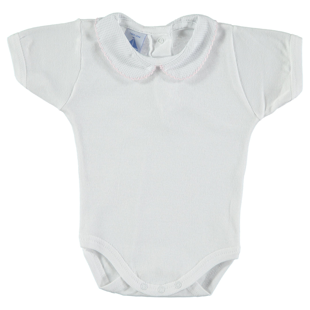 Babidu Short Sleeve Peter Pan Collar Bodysuit | Millie and John