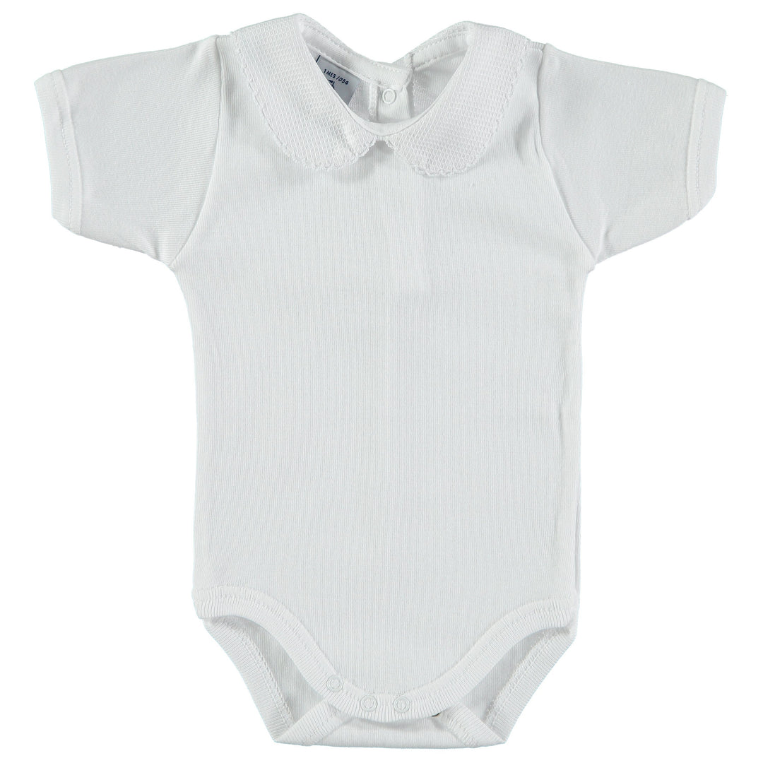 Babidu Short Sleeve Peter Pan Collar Bodysuit | Millie and John