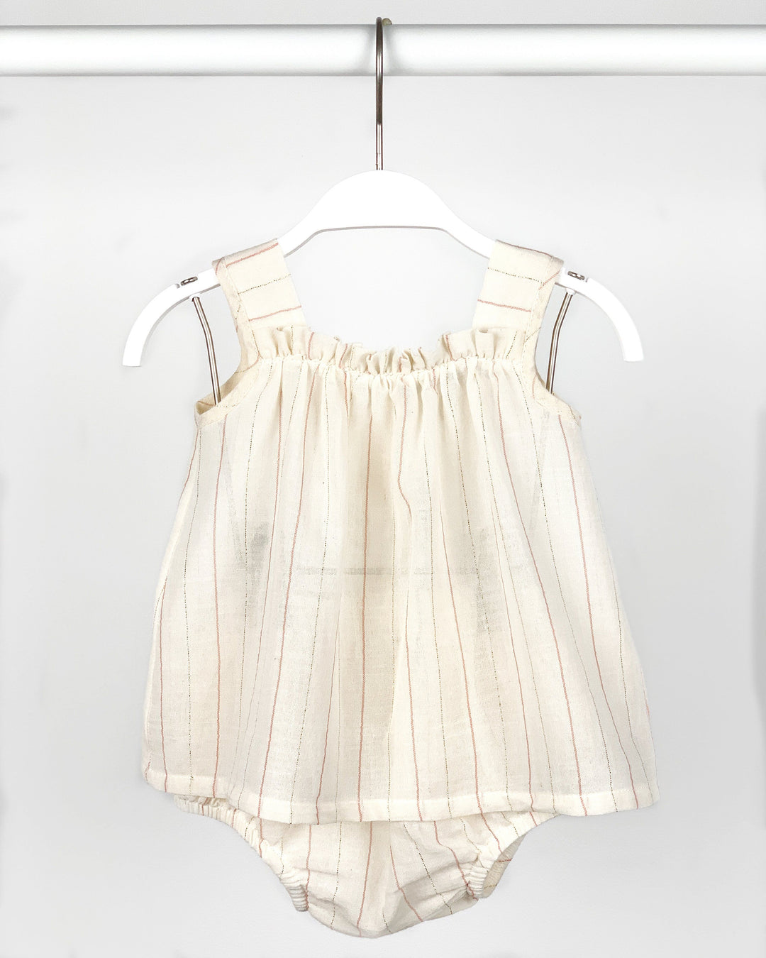 Babidu SPARKLY STRIPES | Ivory Blouse & Bloomers | Millie and John