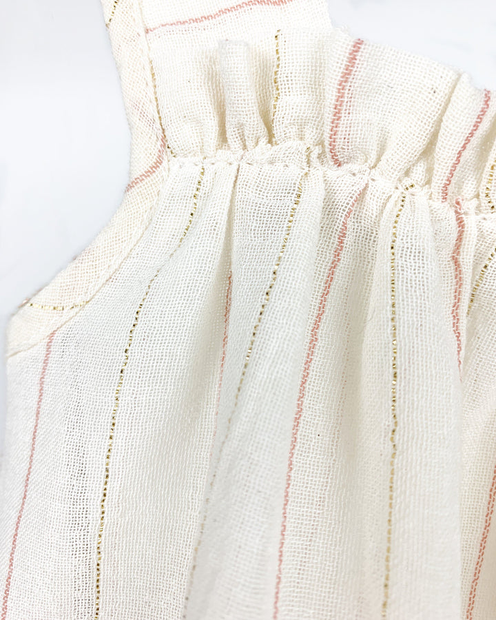 Babidu SPARKLY STRIPES | Ivory Blouse & Bloomers | Millie and John