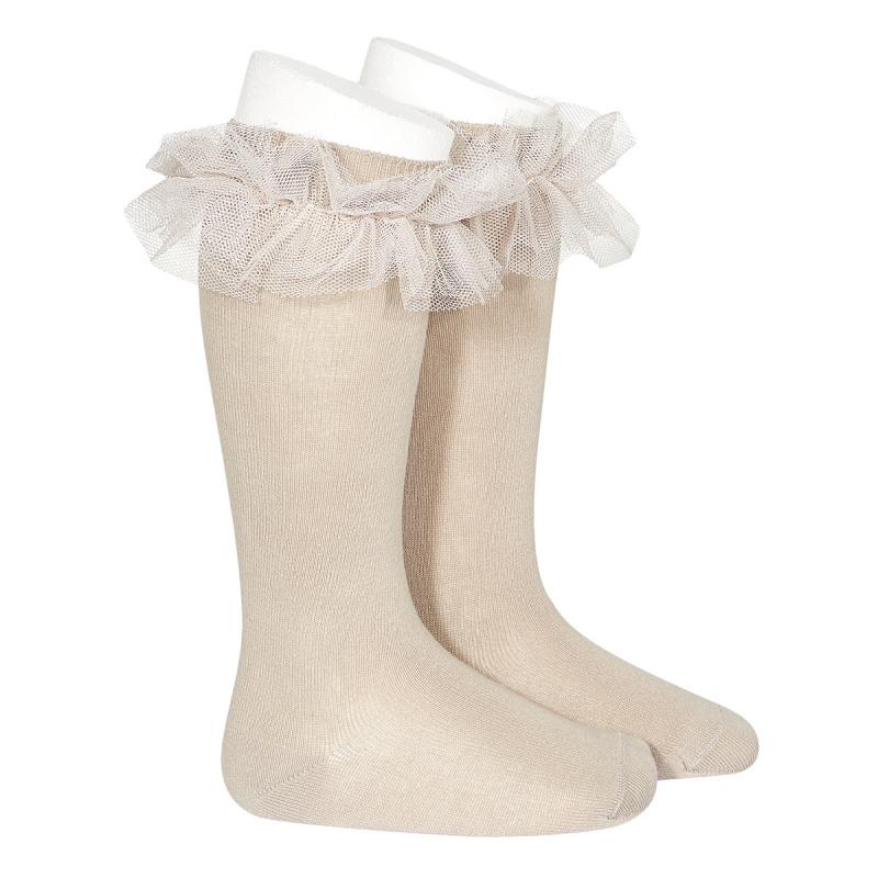Condor Stone Tulle Knee High Socks | Millie and John