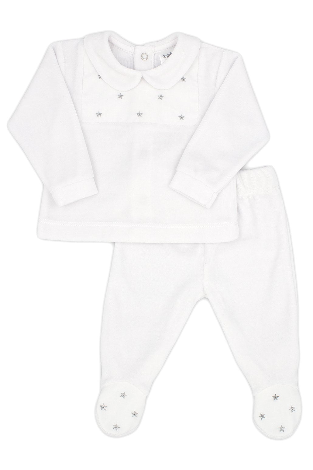 Rapife "Sutton" White Velour Star Top & Leggings | Millie and John